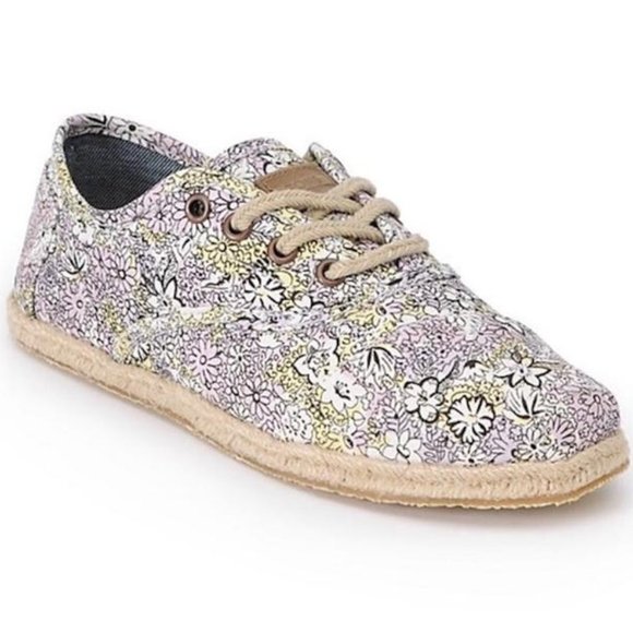 Toms Shoes - TOMS Purple Bloom Floral Cordones Espadrille Shoes